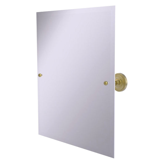 Allied Brass Prestige Regal 26" x 21" Satin Brass Solid Brass Frameless Rectangular Tilt Mirror With Beveled Edge