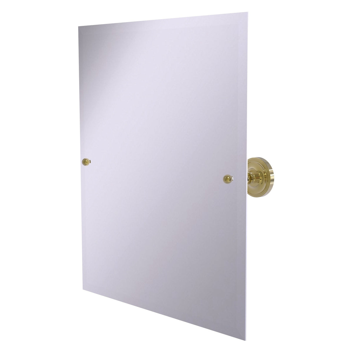 Allied Brass Prestige Regal 26" x 21" Unlacquered Brass Solid Brass Frameless Rectangular Tilt Mirror With Beveled Edge