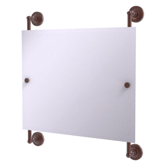 Allied Brass Prestige Regal 26" x 3.8" Antique Copper Solid Brass Landscape Rectangular Frameless Rail Mounted Mirror