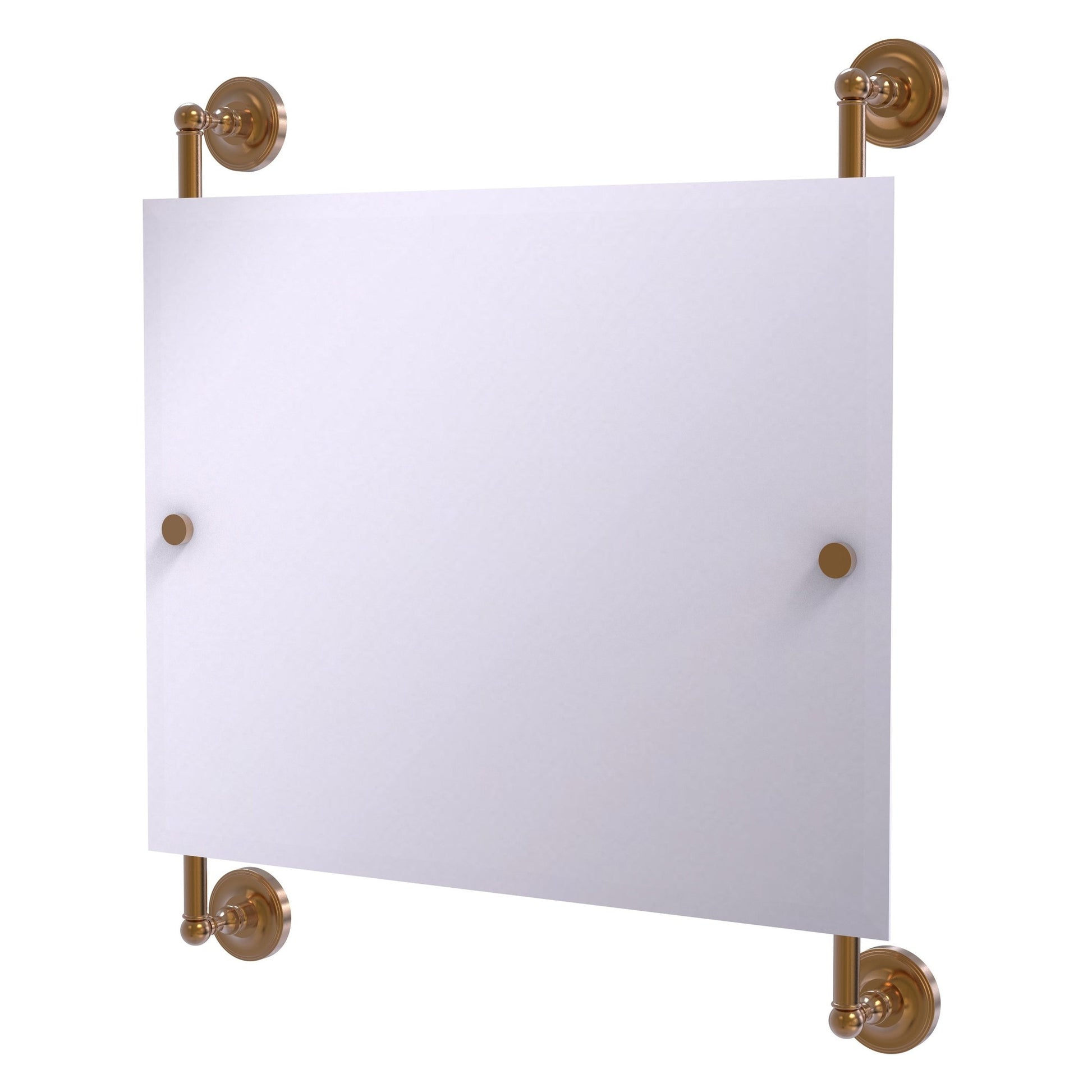 Allied Brass Prestige Regal 26" x 3.8" Brushed Bronze Solid Brass Landscape Rectangular Frameless Rail Mounted Mirror