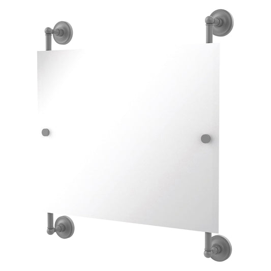 Allied Brass Prestige Regal 26" x 3.8" Matte Gray Solid Brass Landscape Rectangular Frameless Rail Mounted Mirror