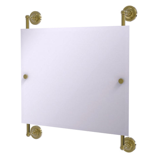 Allied Brass Prestige Regal 26" x 3.8" Unlacquered Brass Solid Brass Landscape Rectangular Frameless Rail Mounted Mirror