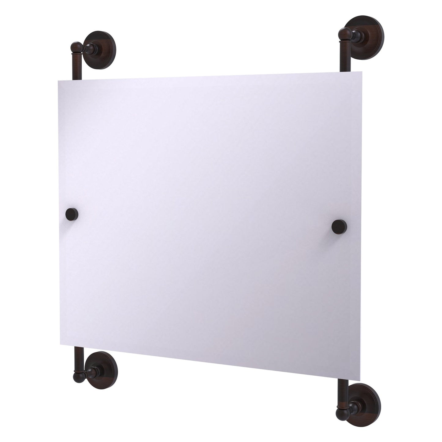 Allied Brass Prestige Regal 26" x 3.8" Venetian Bronze Solid Brass Landscape Rectangular Frameless Rail Mounted Mirror