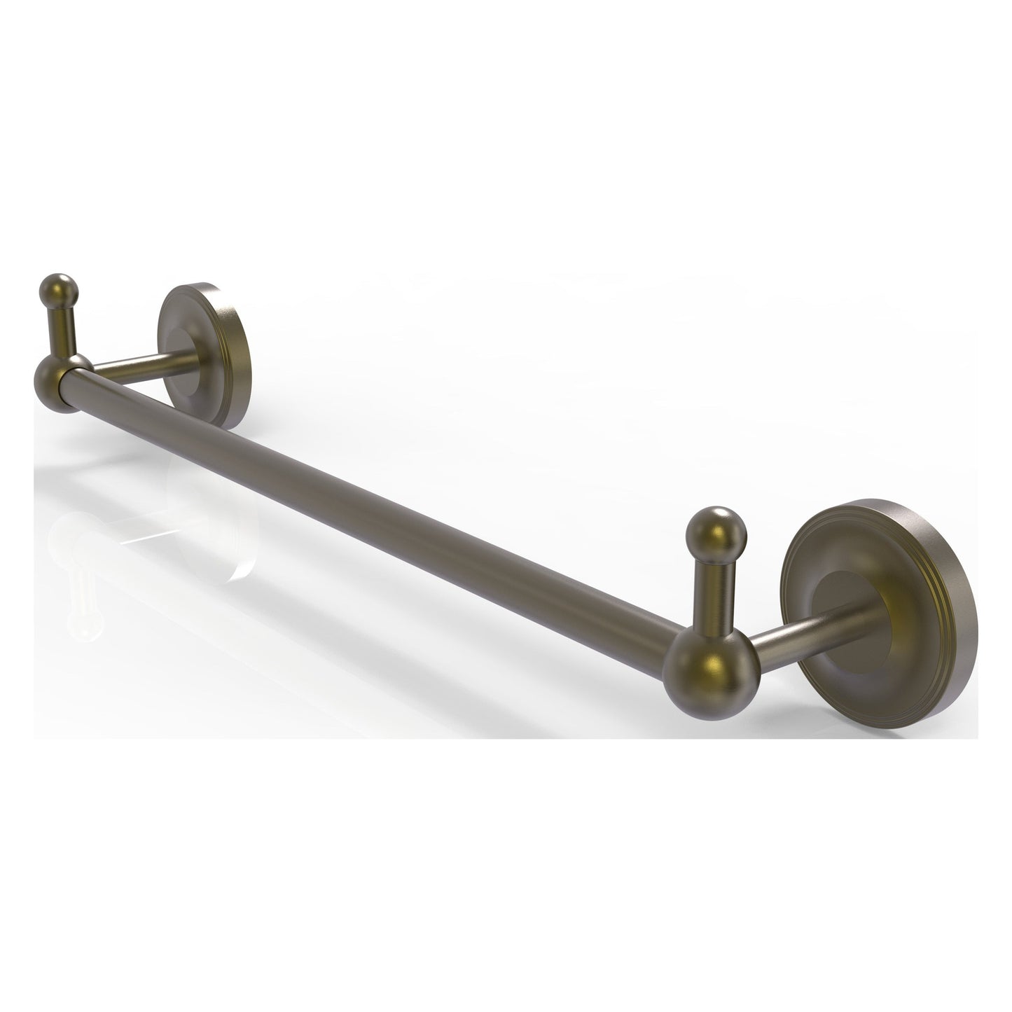 Allied Brass Prestige Regal 26.25" x 3.8" Antique Brass Solid Brass 24-Inch Towel Bar With Integrated Hooks
