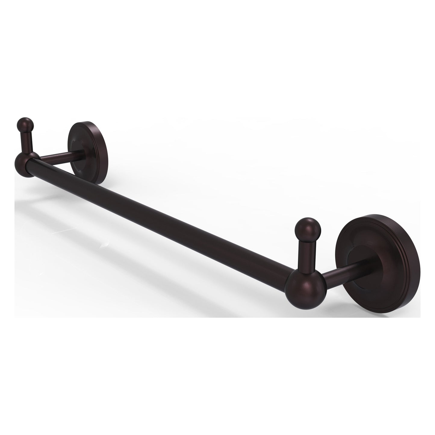 Allied Brass Prestige Regal 26.25" x 3.8" Antique Bronze Solid Brass 24-Inch Towel Bar With Integrated Hooks