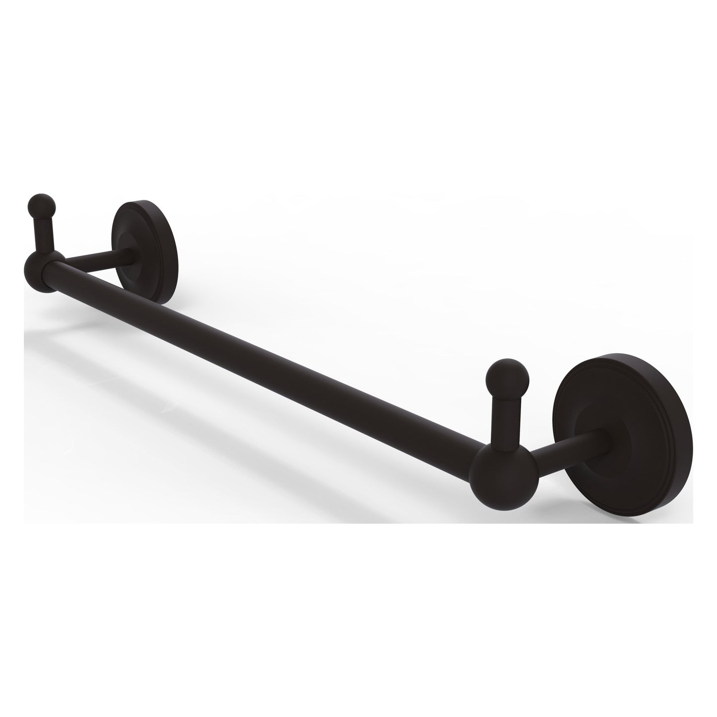 Allied Brass Prestige Regal 26.25" x 3.8" Oil Rubbed Bronze Solid Brass 24-Inch Towel Bar With Integrated Hooks