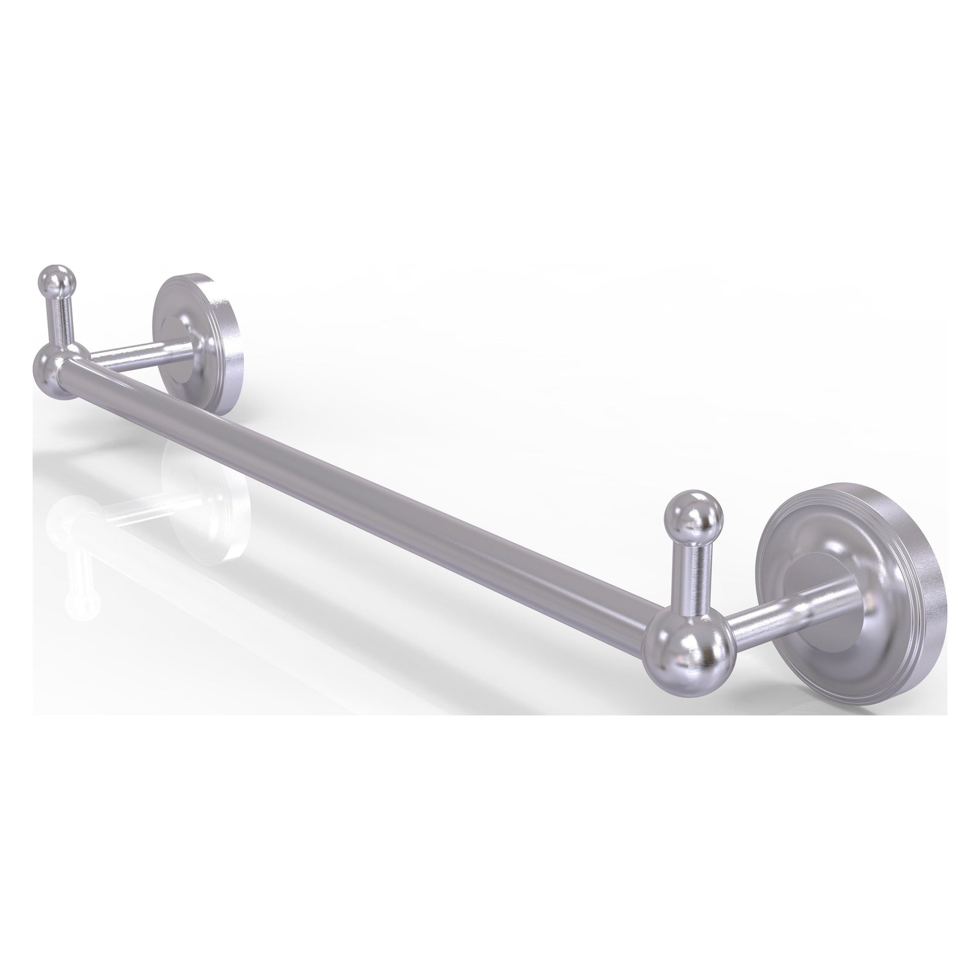 Allied Brass Prestige Regal 26.25" x 3.8" Satin Chrome Solid Brass 24-Inch Towel Bar With Integrated Hooks