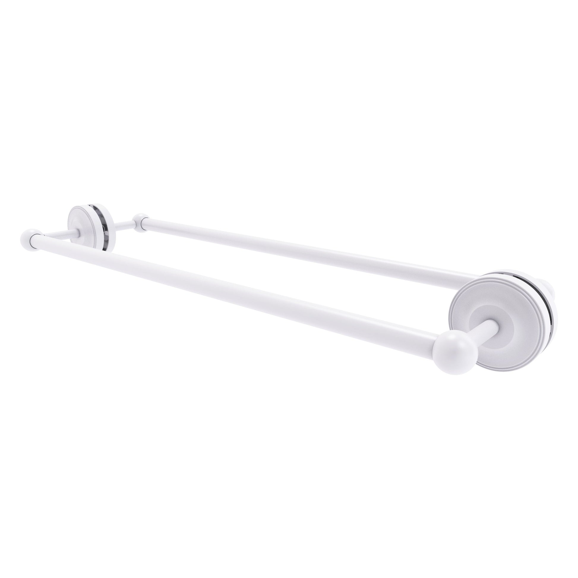 Allied Brass Prestige Regal 27" x 7.8" Matte White Solid Brass 24-Inch Back-to-Back Shower Door Towel Bar