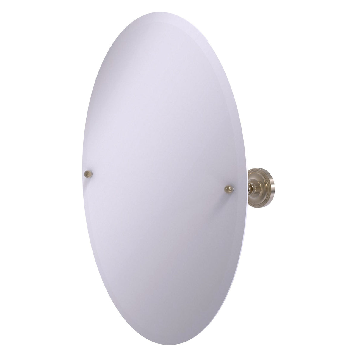 Allied Brass Prestige Regal 29" x 21" Antique Pewter Solid Brass Frameless Oval Tilt Mirror With Beveled Edge