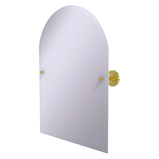 Allied Brass Prestige Regal 29" x 21" Polished Brass Solid Brass Frameless Arched Top Tilt Mirror With Beveled Edge