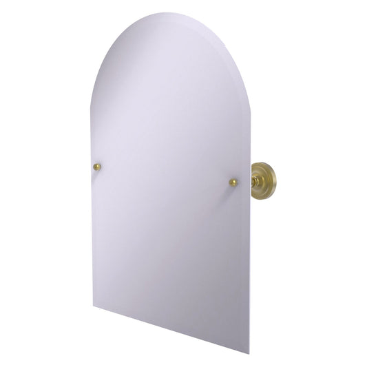 Allied Brass Prestige Regal 29" x 21" Satin Brass Solid Brass Frameless Arched Top Tilt Mirror With Beveled Edge