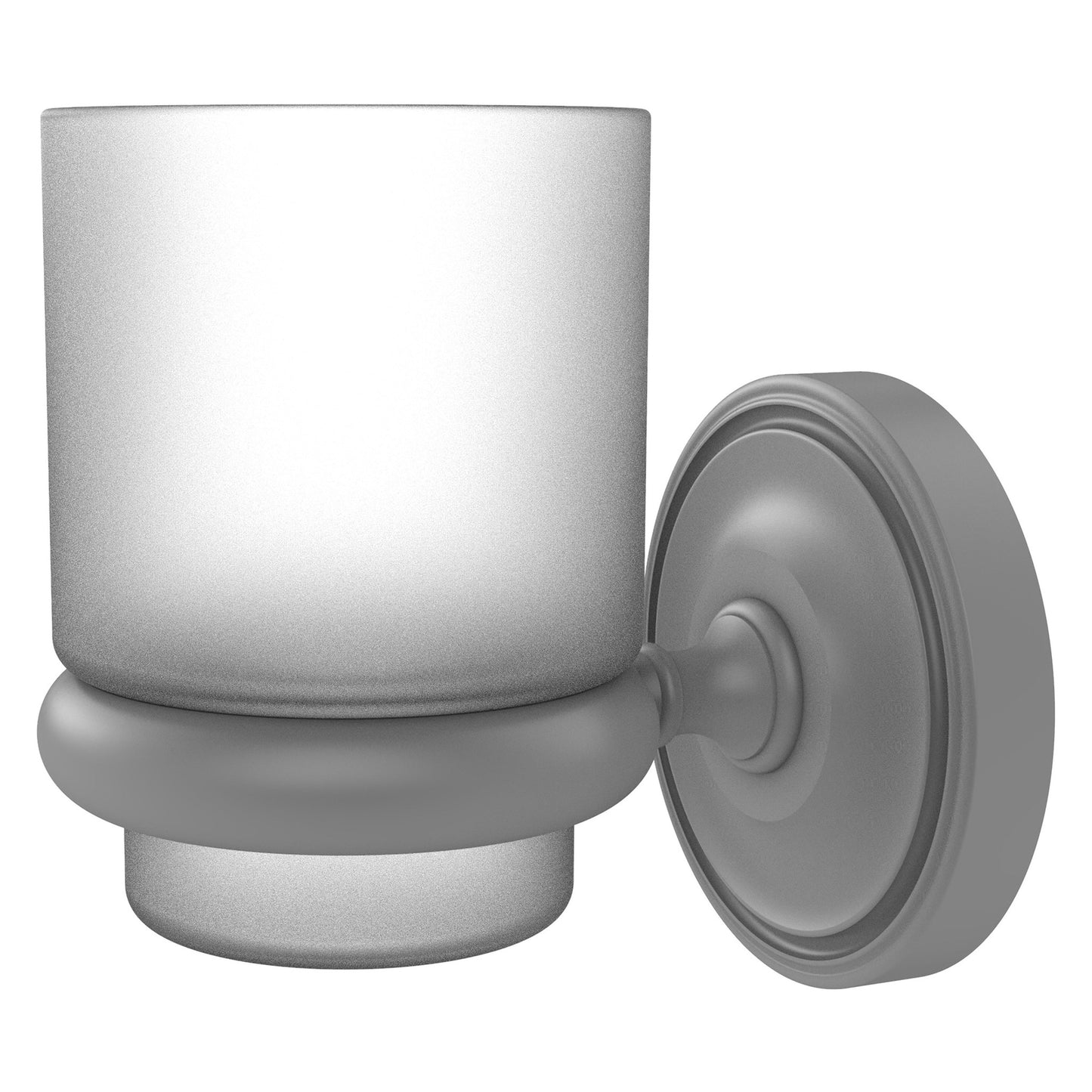 Allied Brass Prestige Regal 3" x 2.5" Matte Gray Solid Brass Wall-Mounted Tumbler Holder