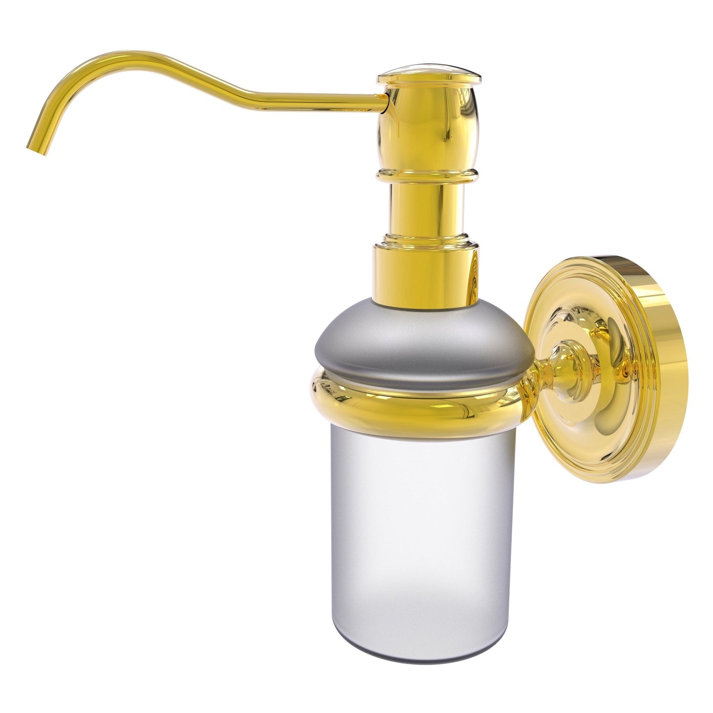 Allied Brass Prestige Regal 3" x 3" Polished Brass Solid Brass Wall-Mounted Soap Dispenser