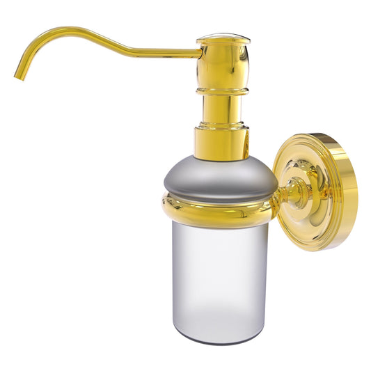 Allied Brass Prestige Regal 3" x 3" Polished Brass Solid Brass Wall-Mounted Soap Dispenser