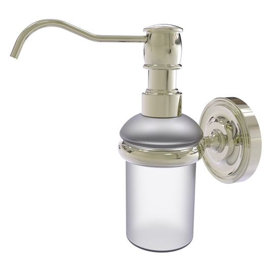 Allied Brass Prestige Regal 3" x 3" Polished Nickel Solid Brass Wall-Mounted Soap Dispenser