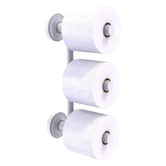 Allied Brass Prestige Regal 3" x 7.6" Matte White Solid Brass 3-Roll Reserve Roll Toilet Paper Holder