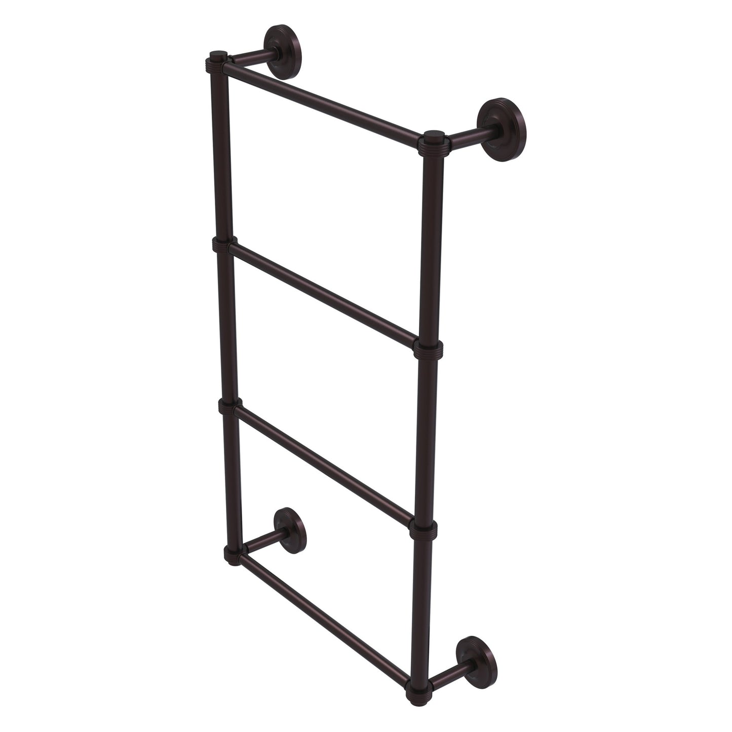 Allied Brass Prestige Regal 30" x 5.4" Antique Bronze Solid Brass 4-Tier 30 Inch Ladder Towel Bar With Grooved Detail