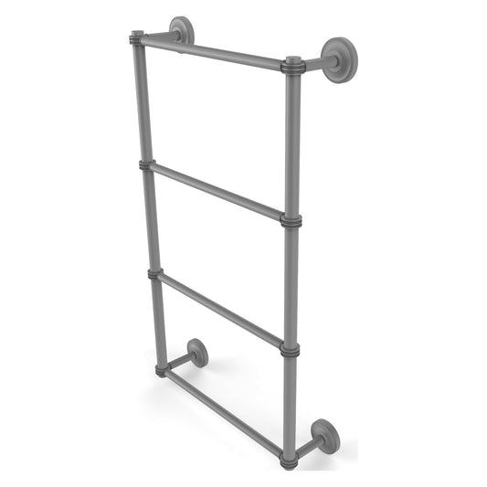 Allied Brass Prestige Regal 30" x 5.4" Matte Gray Solid Brass 4-Tier 30 Inch Ladder Towel Bar With Dotted Detail