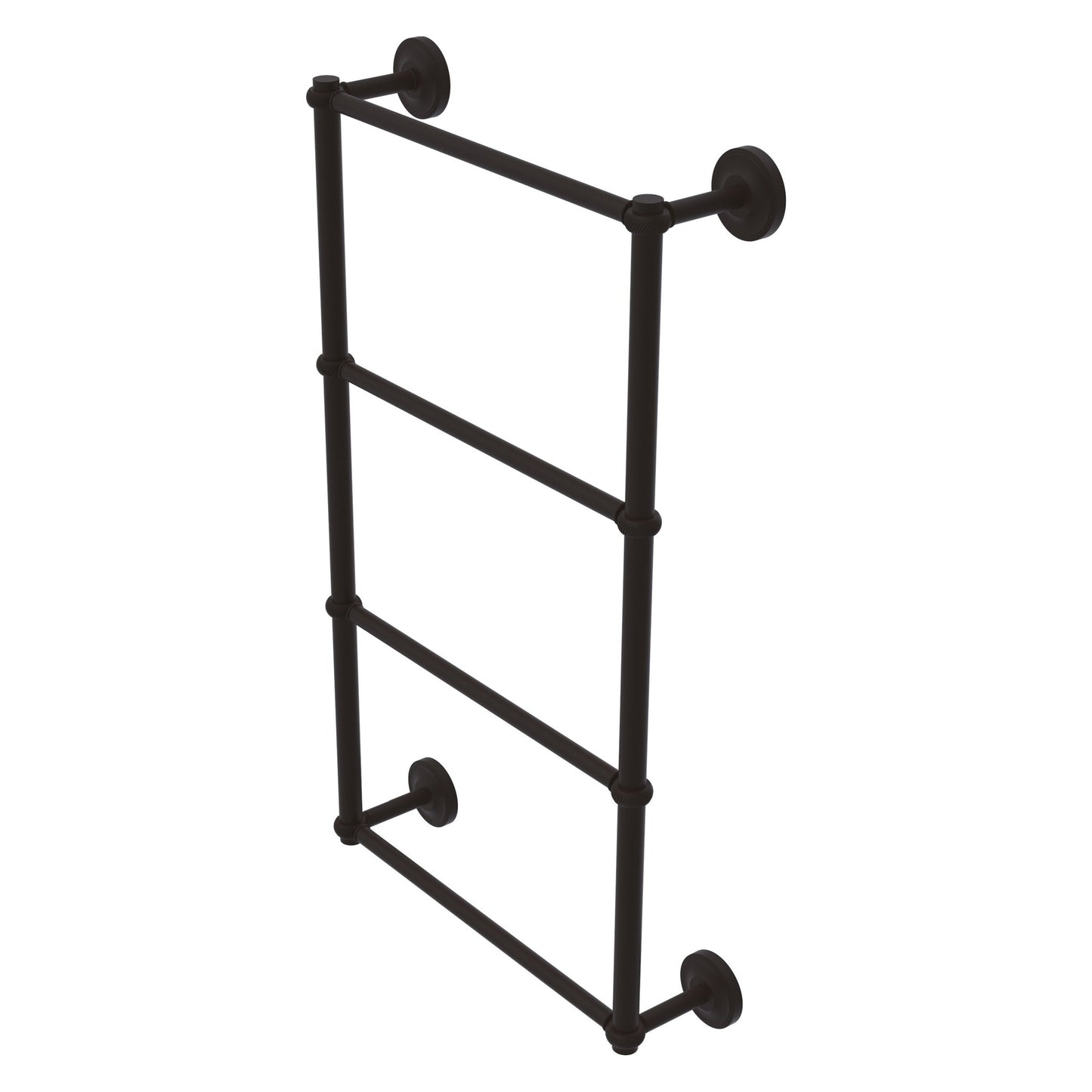 Allied Brass Prestige Regal 30" x 5.4" Oil Rubbed Bronze Solid Brass 4-Tier 30 Inch Ladder Towel Bar With Twisted Detail