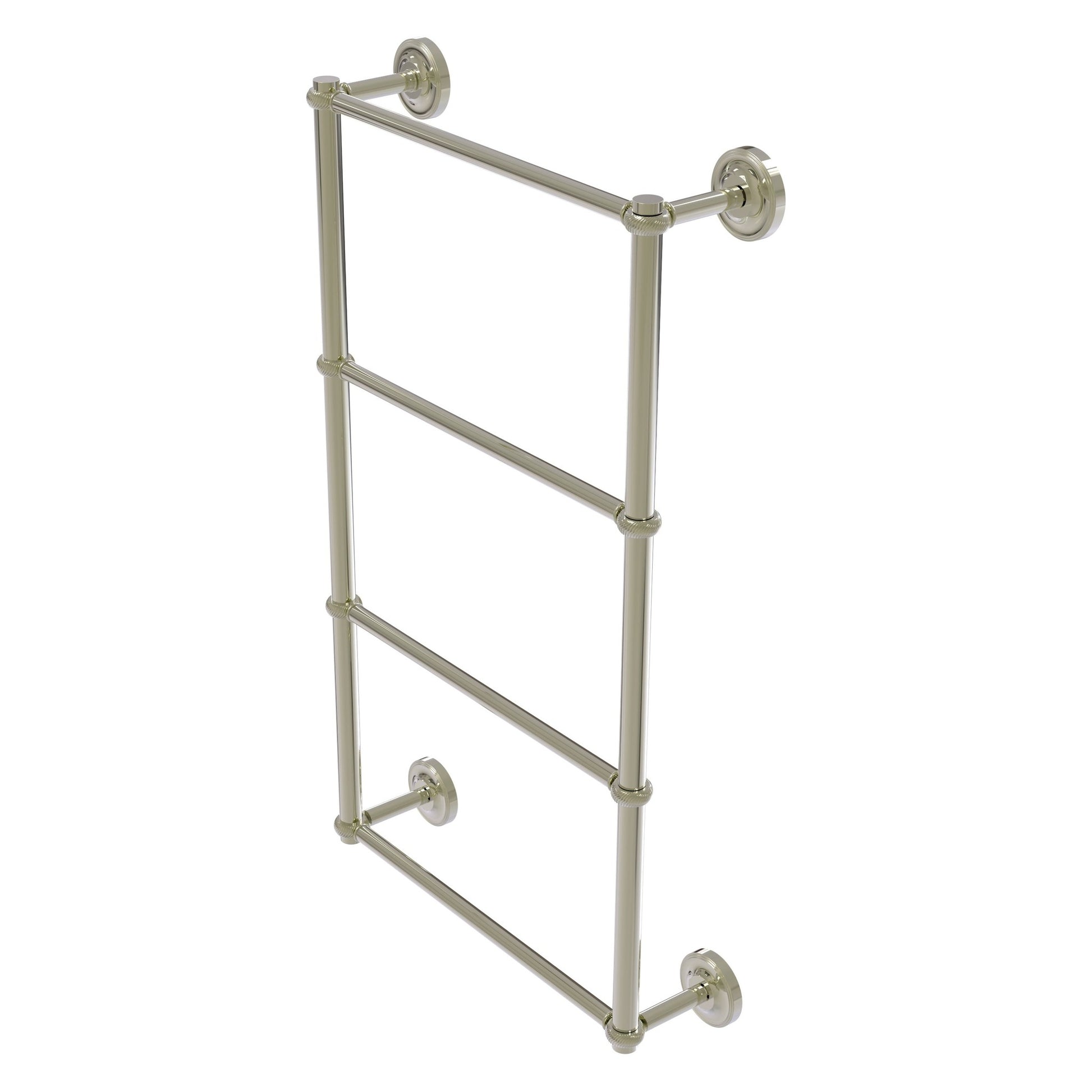 Allied Brass Prestige Regal 30" x 5.4" Polished Nickel Solid Brass 4-Tier 30 Inch Ladder Towel Bar With Twisted Detail