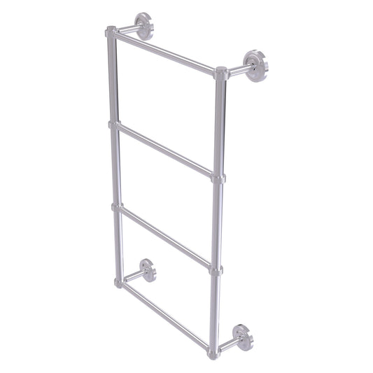Allied Brass Prestige Regal 30" x 5.4" Satin Chrome Solid Brass 4-Tier 30 Inch Ladder Towel Bar With Grooved Detail