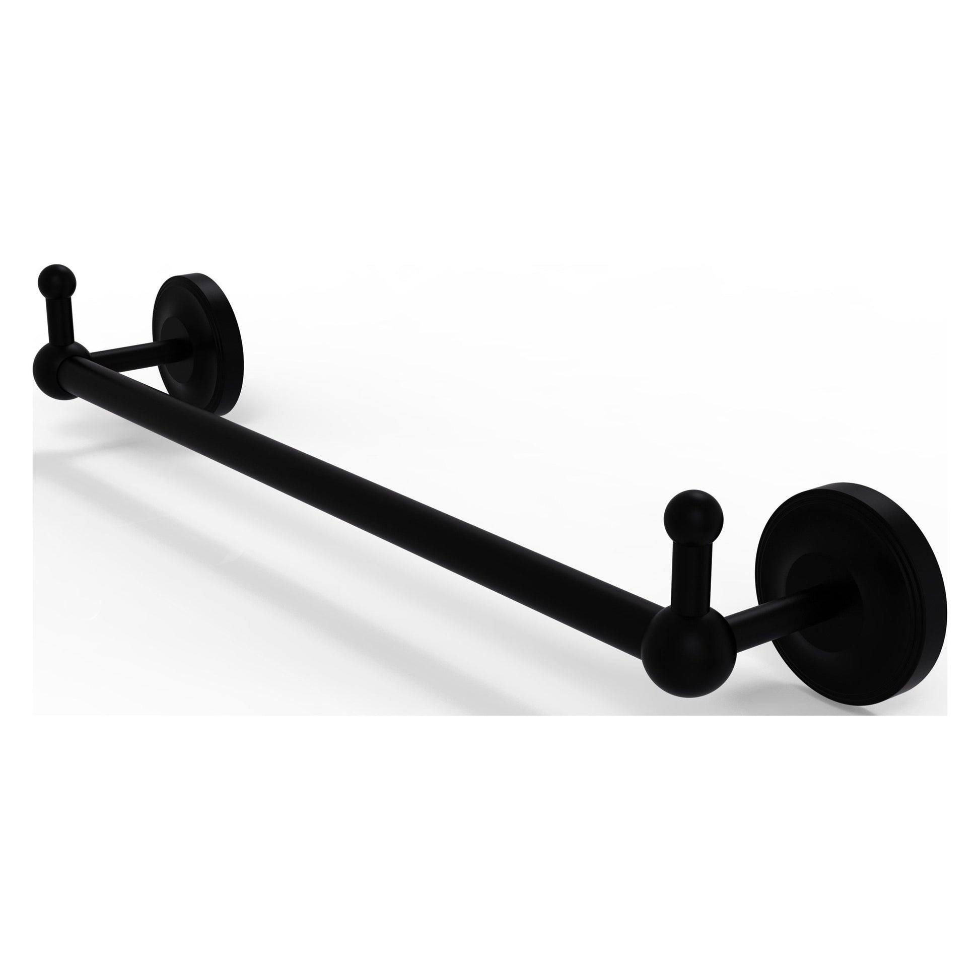 Allied Brass Prestige Regal 32.25" x 3.8" Matte Black Solid Brass 30 -Inch Towel Bar With Integrated Hooks