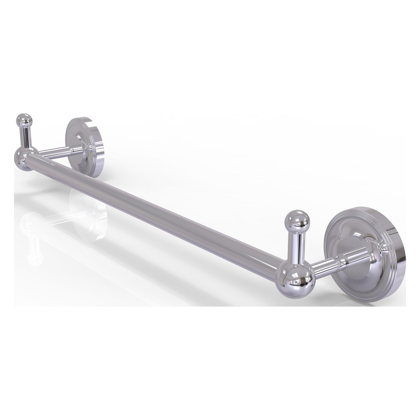 Allied Brass Prestige Regal 32.25" x 3.8" Polished Chrome Solid Brass 30 -Inch Towel Bar With Integrated Hooks