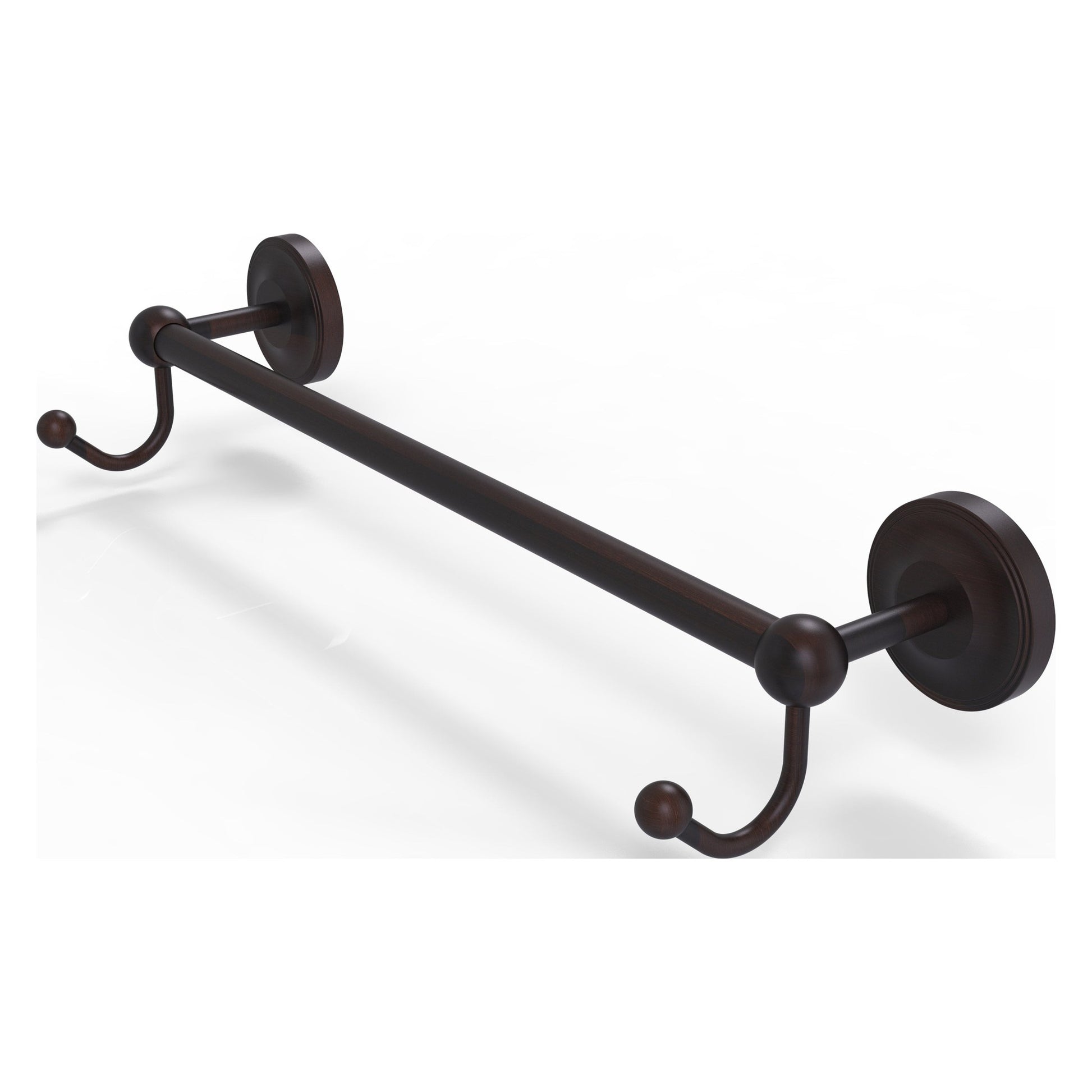 Allied Brass Prestige Regal 32.25" x 6" Venetian Bronze Solid Brass 30 -Inch Towel Bar With Integrated Hooks