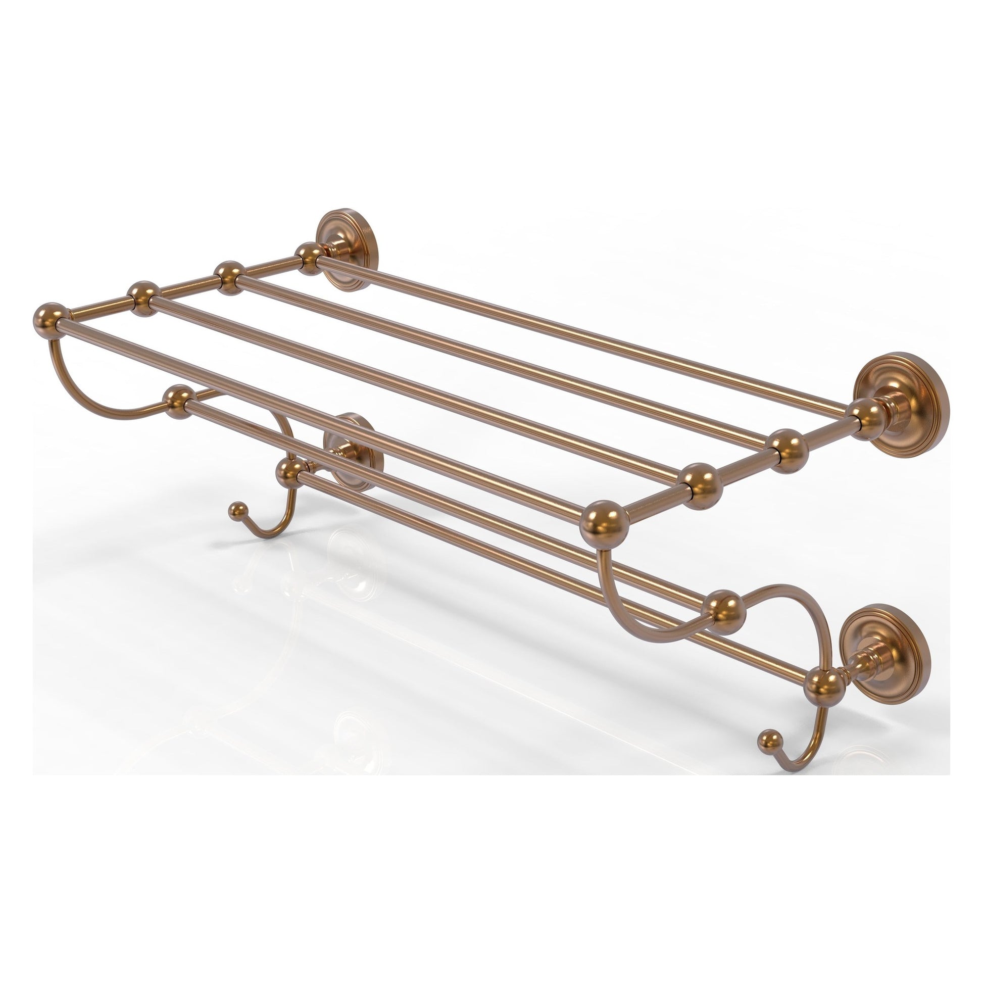 Allied Brass Prestige Regal 36" x 14" Brushed Bronze Solid Brass 36-Inch Train Rack Towel Shelf