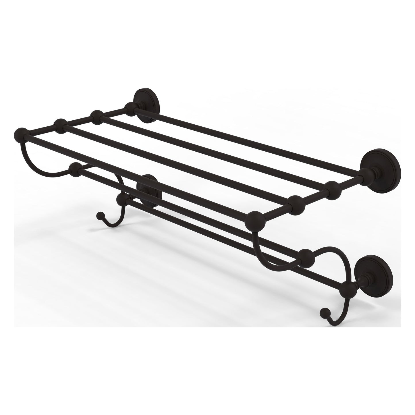 Allied Brass Prestige Regal 36" x 14" Oil Rubbed Bronze Solid Brass 36-Inch Train Rack Towel Shelf