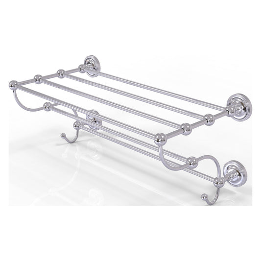 Allied Brass Prestige Regal 36" x 14" Polished Chrome Solid Brass 36-Inch Train Rack Towel Shelf