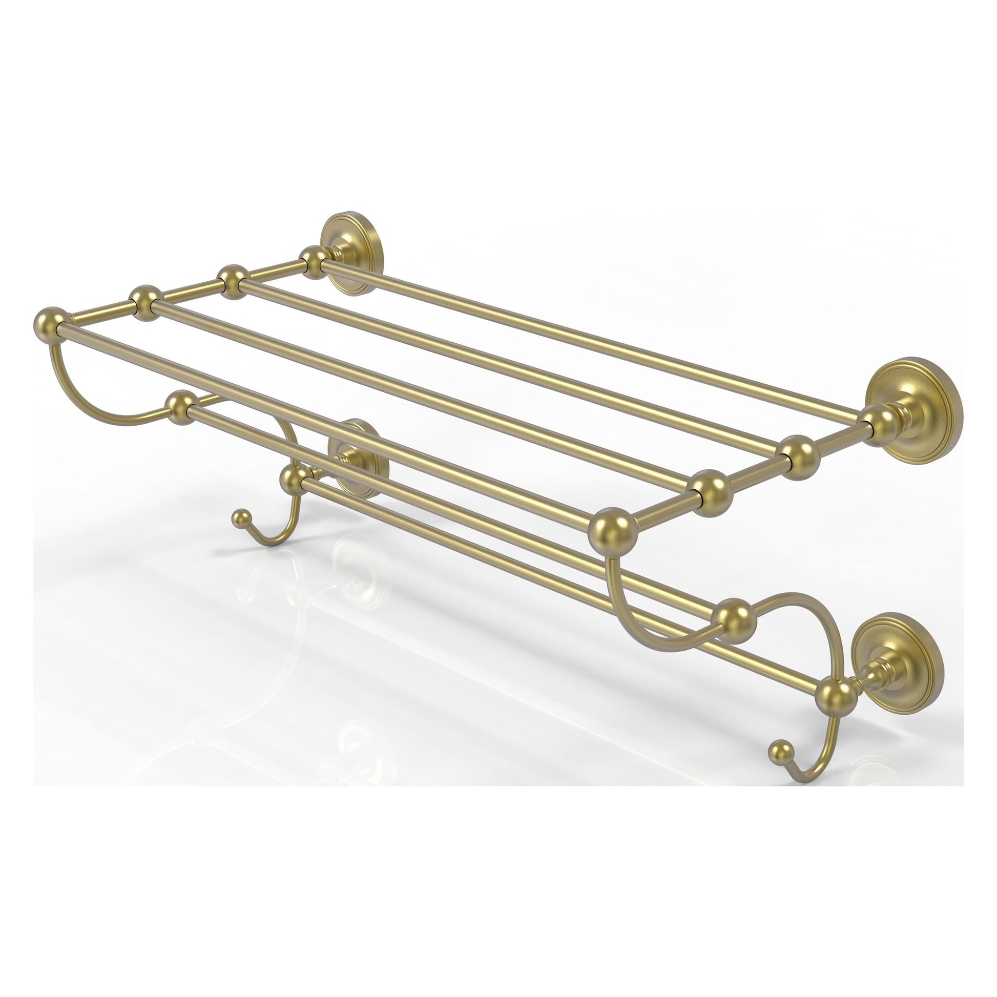 Allied Brass Prestige Regal 36" x 14" Satin Brass Solid Brass 36-Inch Train Rack Towel Shelf