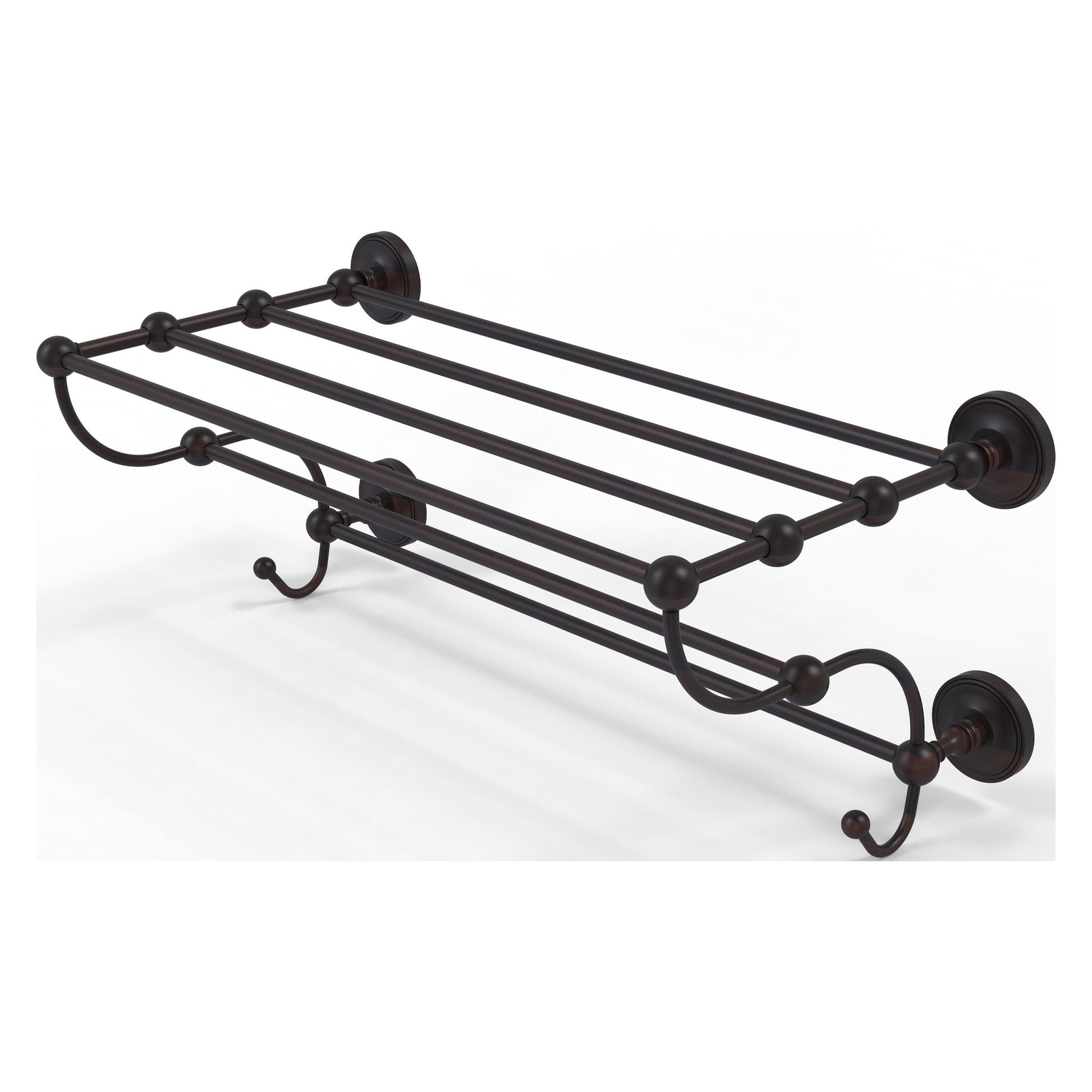 Allied Brass Prestige Regal 36" x 14" Venetian Bronze Solid Brass 36-Inch Train Rack Towel Shelf