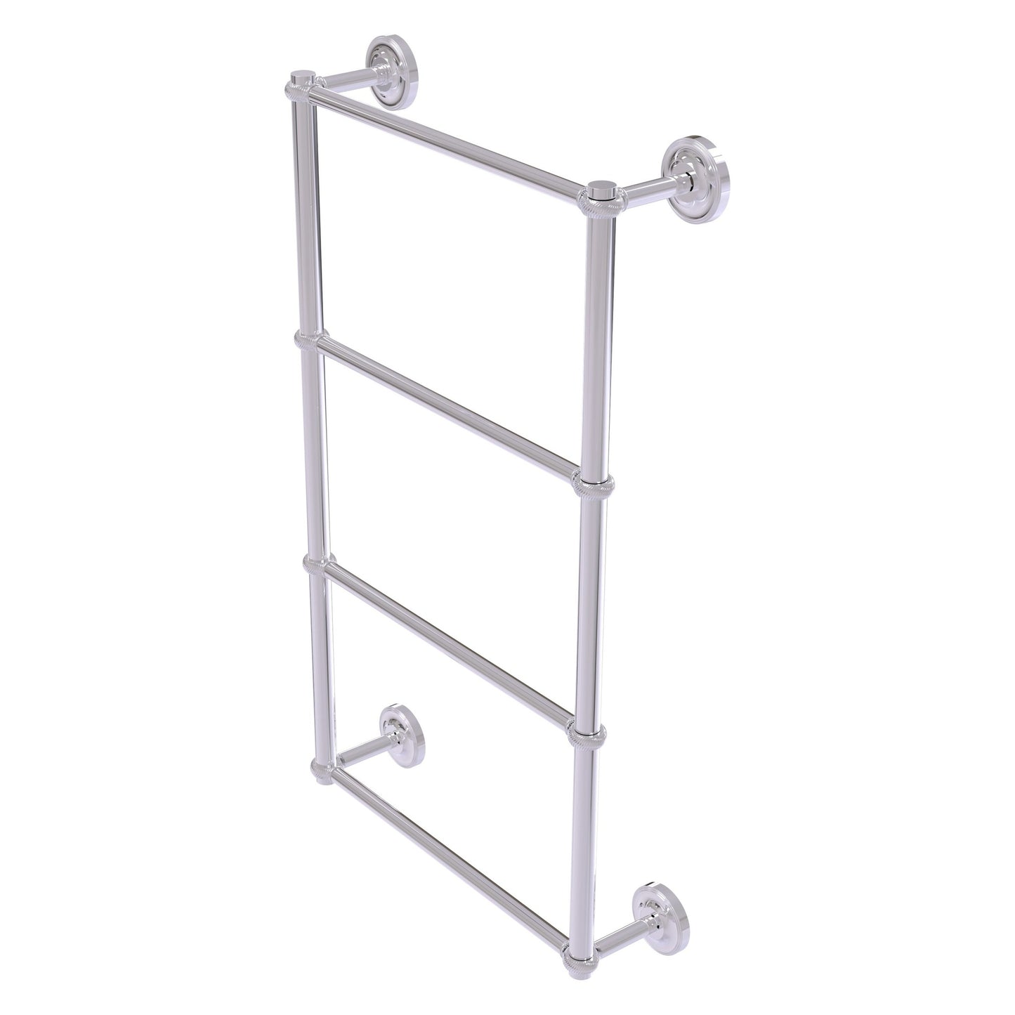 Allied Brass Prestige Regal 36" x 5.4" Polished Chrome Solid Brass 4-Tier 36 Inch Ladder Towel Bar With Twisted Detail