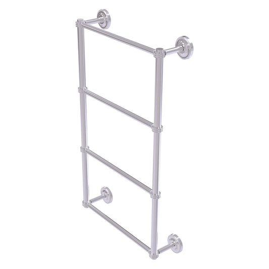 Allied Brass Prestige Regal 36" x 5.4" Satin Chrome Solid Brass 4-Tier 36 Inch Ladder Towel Bar With Dotted Detail