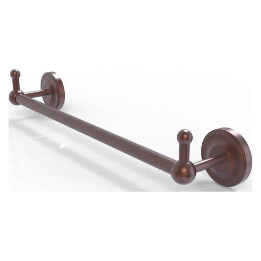 Allied Brass Prestige Regal 38.25" x 3.8" Antique Copper Solid Brass 36-Inch Towel Bar With Integrated Hooks