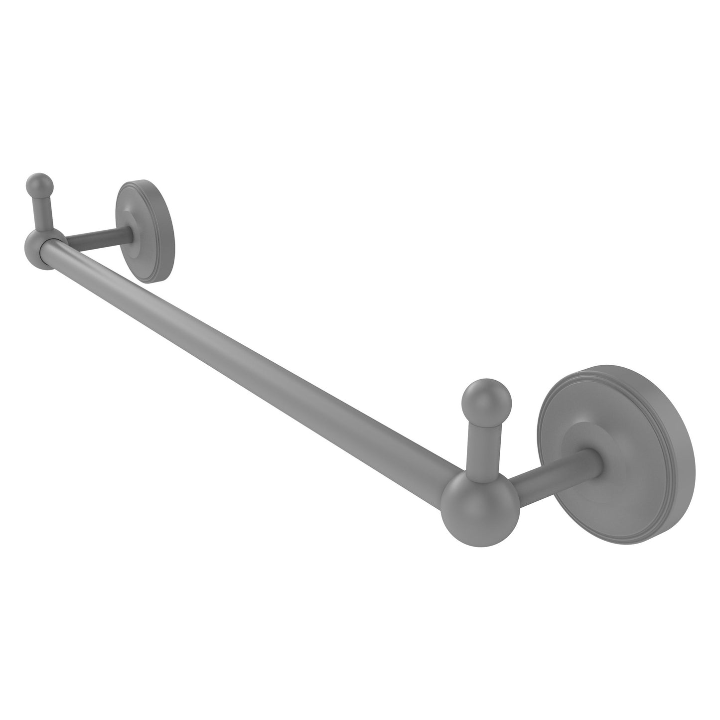 Allied Brass Prestige Regal 38.25" x 3.8" Matte Gray Solid Brass 36-Inch Towel Bar With Integrated Hooks