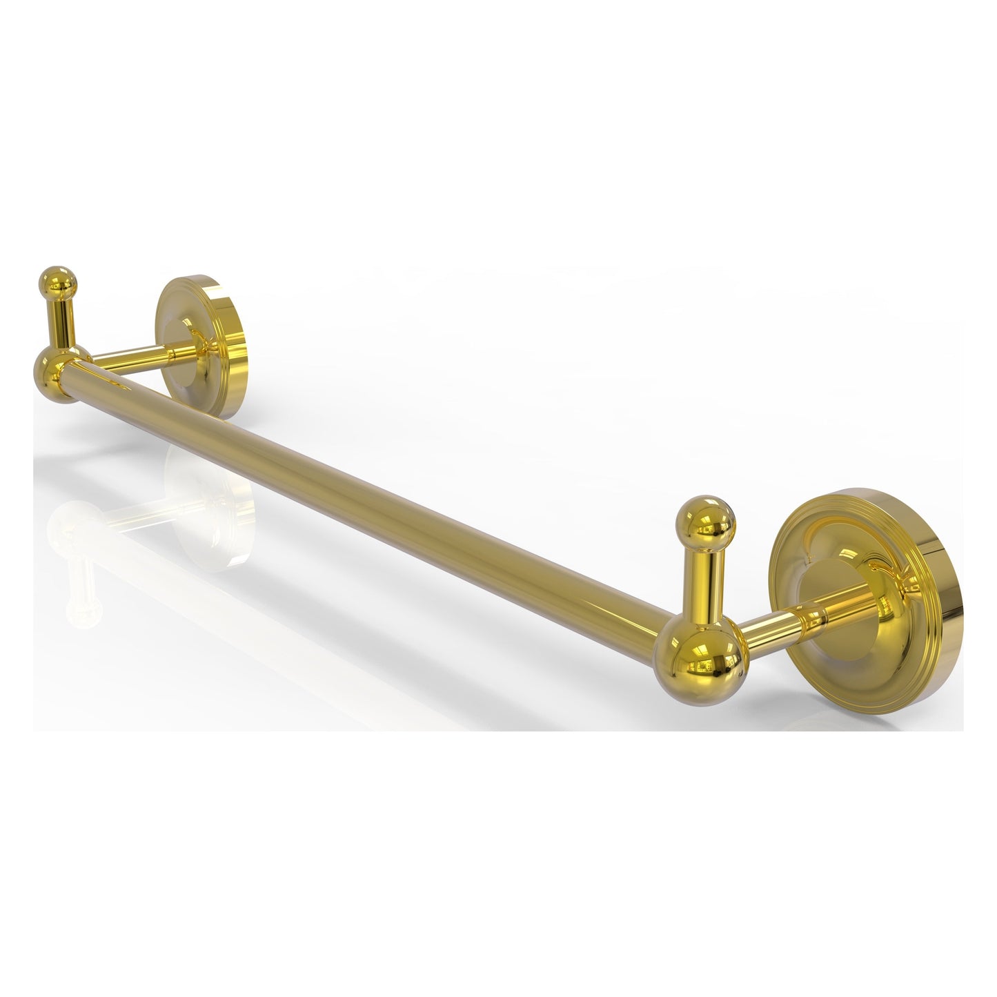 Allied Brass Prestige Regal 38.25" x 3.8" Polished Brass Solid Brass 36-Inch Towel Bar With Integrated Hooks