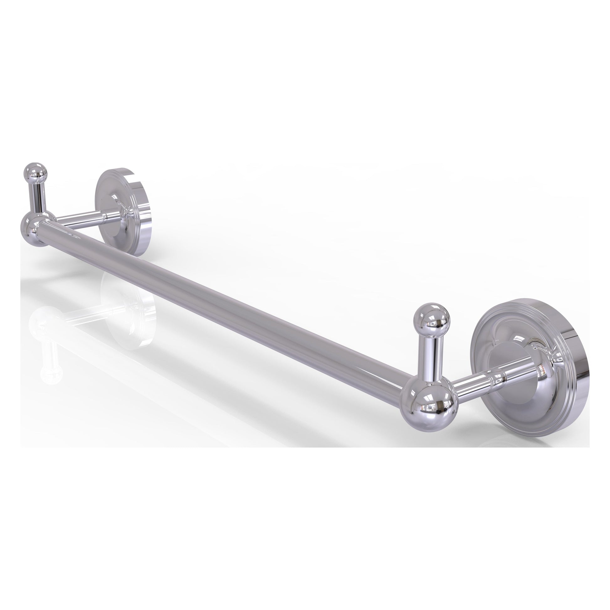 Allied Brass Prestige Regal 38.25" x 3.8" Polished Chrome Solid Brass 36-Inch Towel Bar With Integrated Hooks