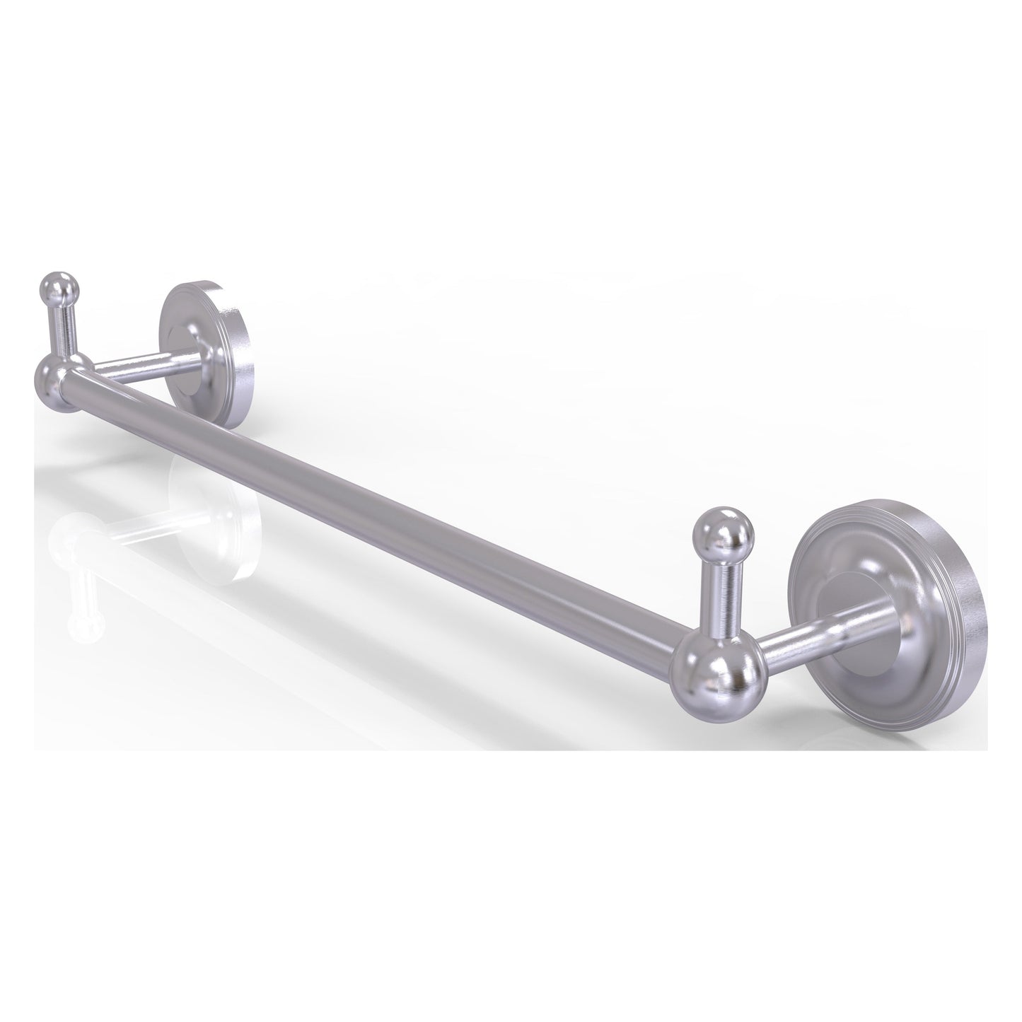 Allied Brass Prestige Regal 38.25" x 3.8" Satin Chrome Solid Brass 36-Inch Towel Bar With Integrated Hooks
