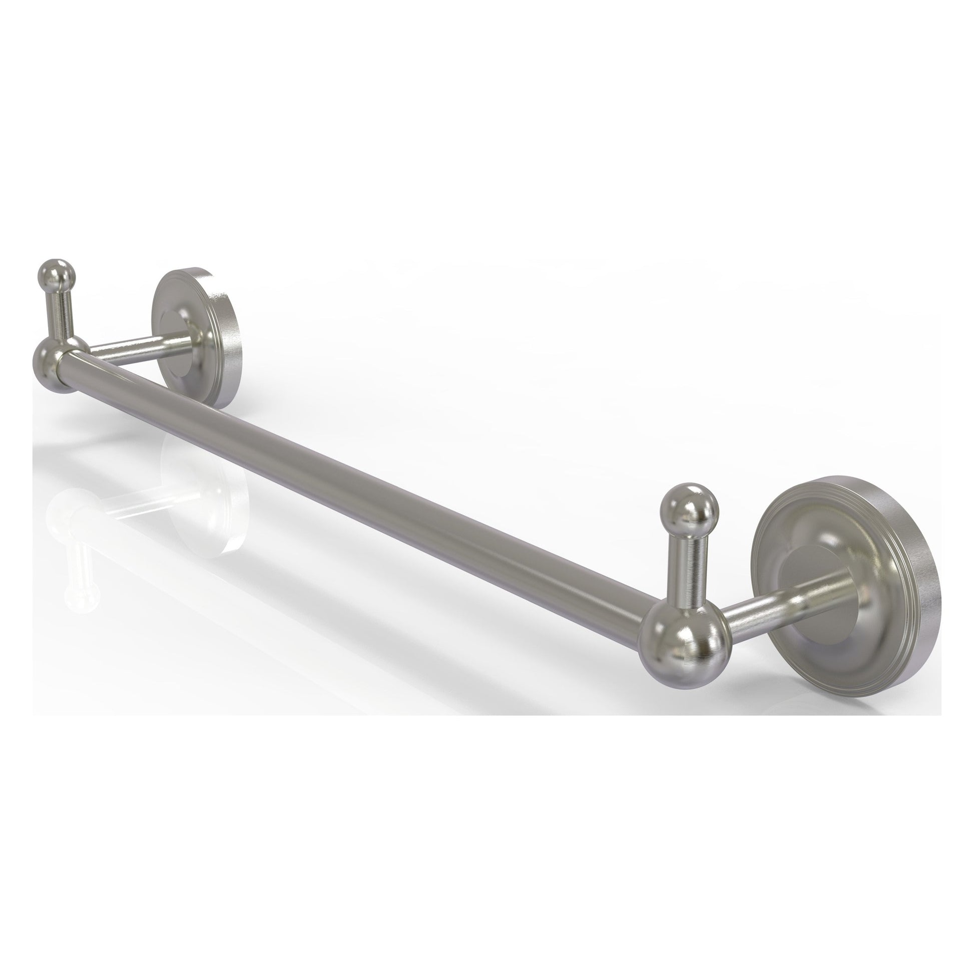 Allied Brass Prestige Regal 38.25" x 3.8" Satin Nickel Solid Brass 36-Inch Towel Bar With Integrated Hooks