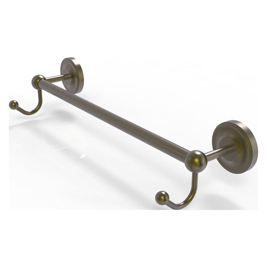 Allied Brass Prestige Regal 38.25" x 6" Antique Brass Solid Brass 36-Inch Towel Bar With Integrated Hooks