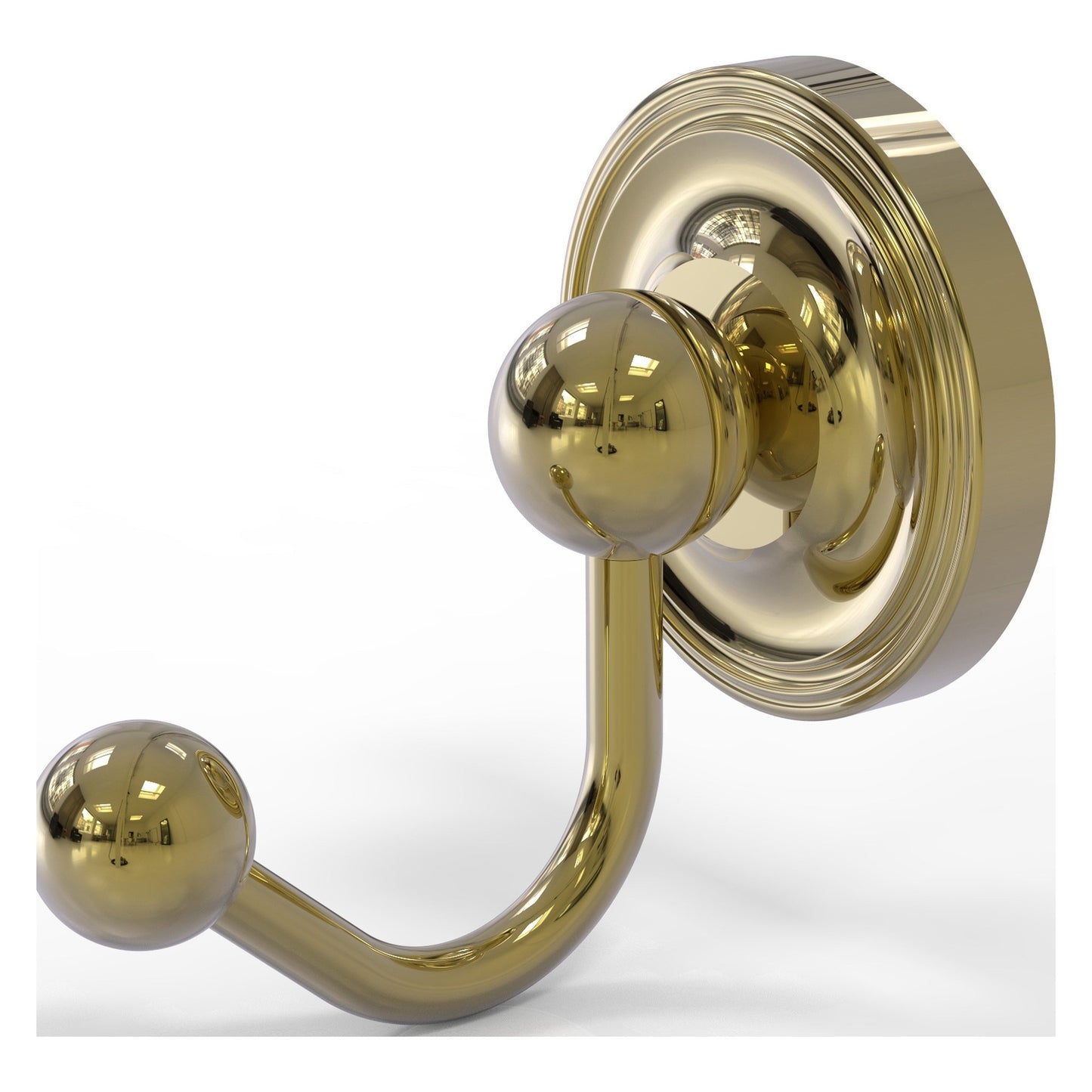 Allied Brass Prestige Regal 3.1" x 4.4" Unlacquered Brass Solid Brass Robe Hook