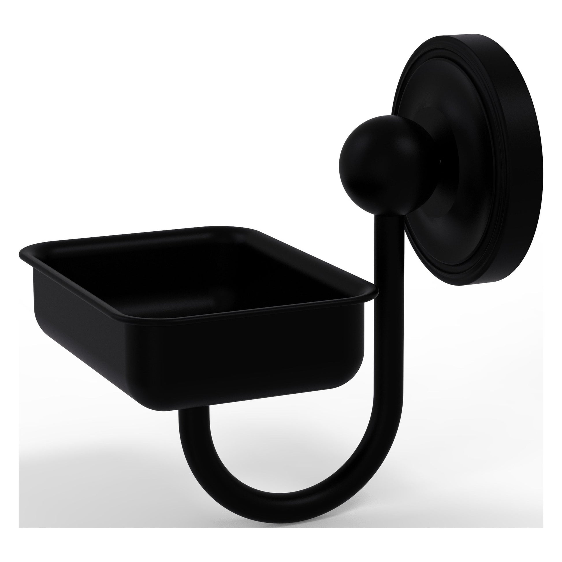 Allied Brass Prestige Regal 4.5" x 3.5" Matte Black Solid Brass Wall-Mounted Soap Dish