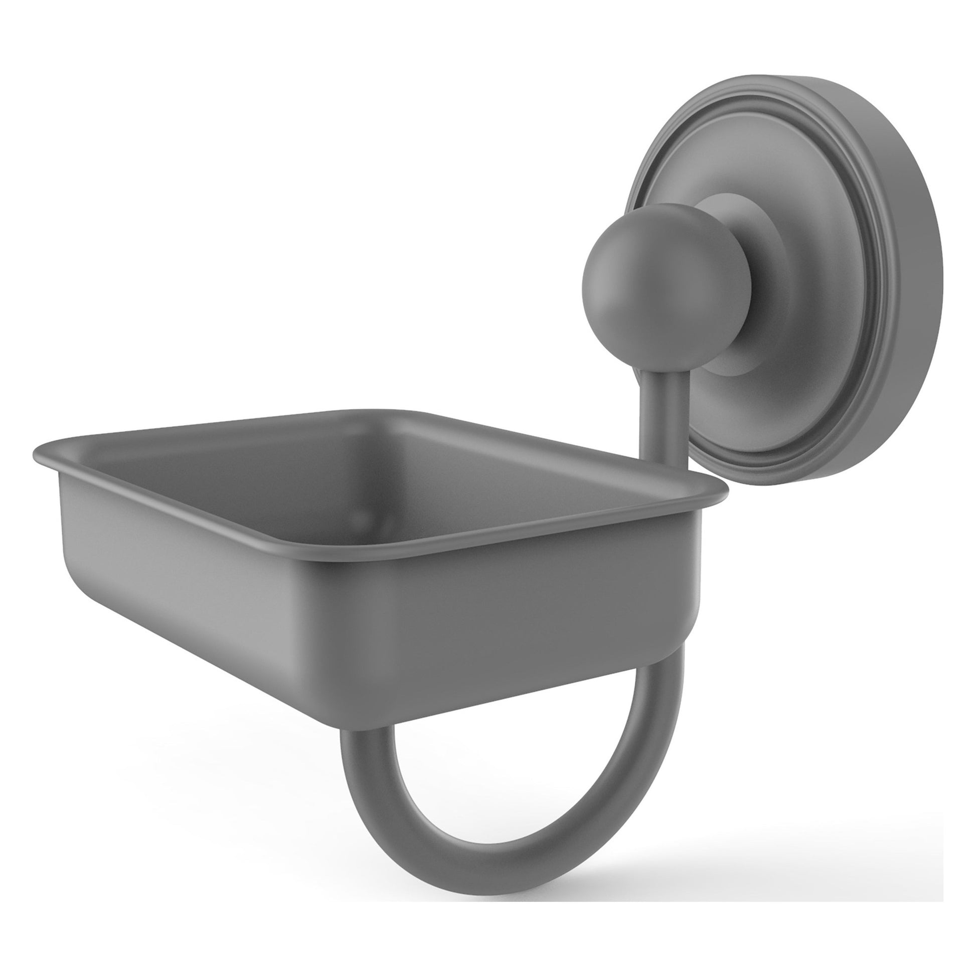 Allied Brass Prestige Regal 4.5" x 3.5" Matte Gray Solid Brass Wall-Mounted Soap Dish