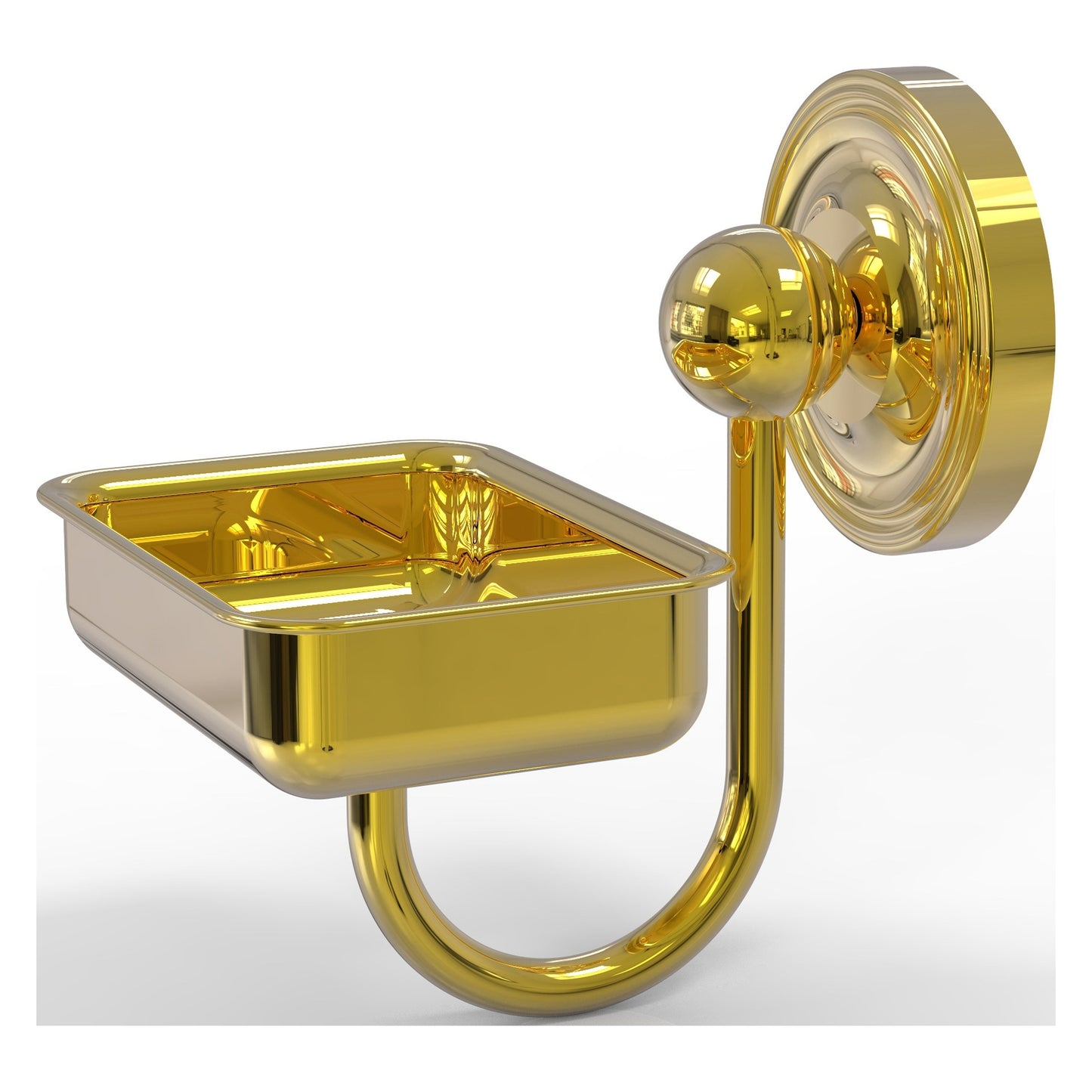 Allied Brass Prestige Regal 4.5" x 3.5" Polished Brass Solid Brass Wall-Mounted Soap Dish