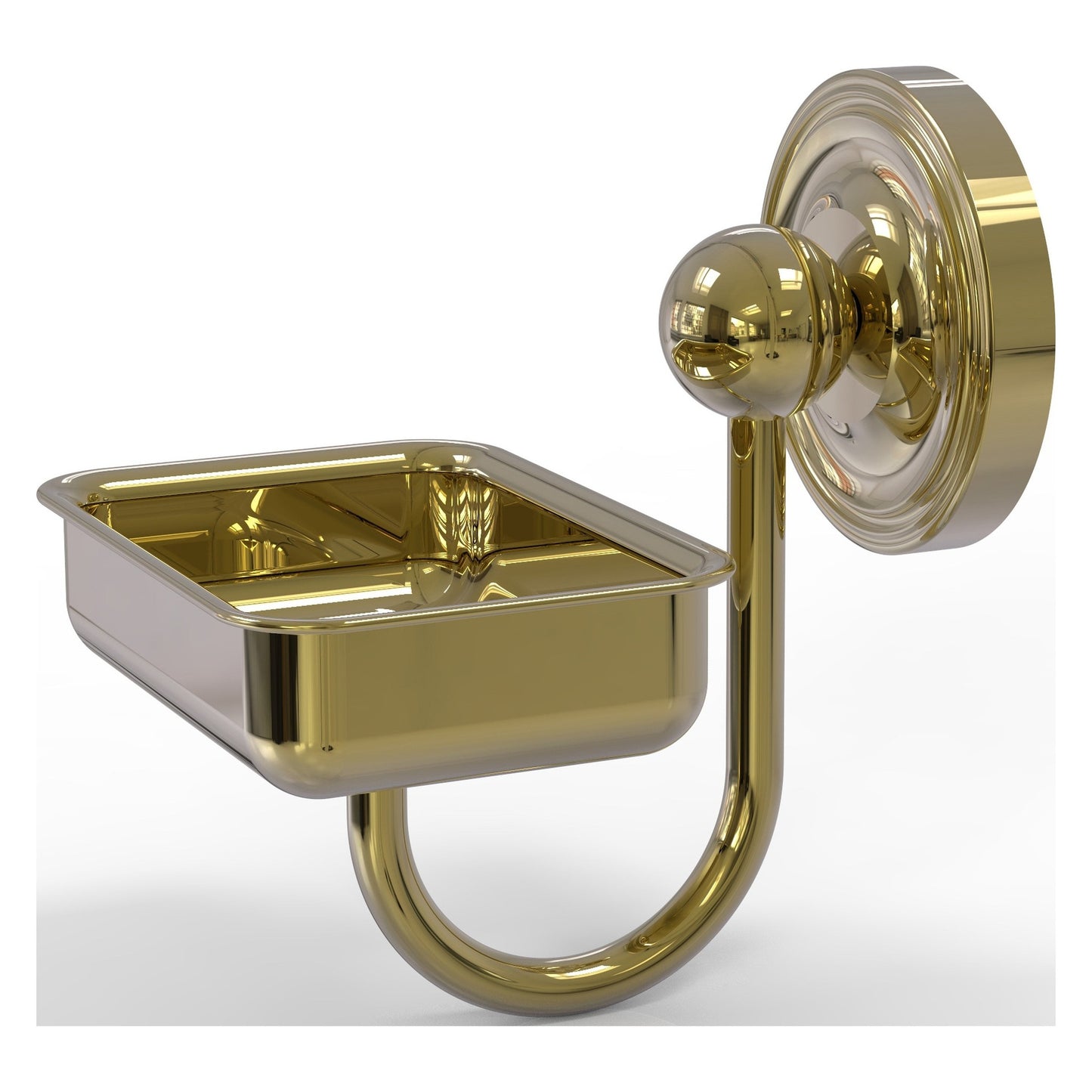 Allied Brass Prestige Regal 4.5" x 3.5" Unlacquered Brass Solid Brass Wall-Mounted Soap Dish