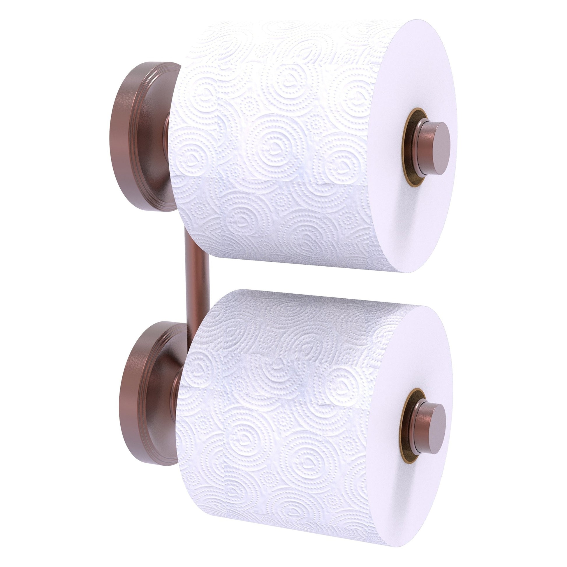 Allied Brass Prestige Regal 6.4" x 3" Antique Copper Solid Brass 2-Roll Reserve Roll Toilet Paper Holder