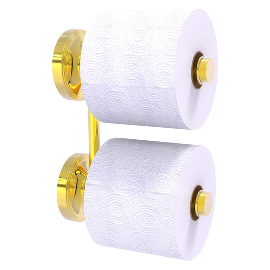 Allied Brass Prestige Regal 6.4" x 3" Polished Brass Solid Brass 2-Roll Reserve Roll Toilet Paper Holder