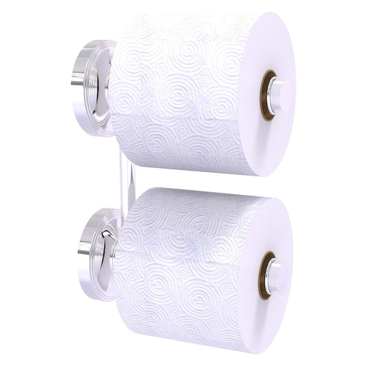 Allied Brass Prestige Regal 6.4" x 3" Polished Chrome Solid Brass 2-Roll Reserve Roll Toilet Paper Holder
